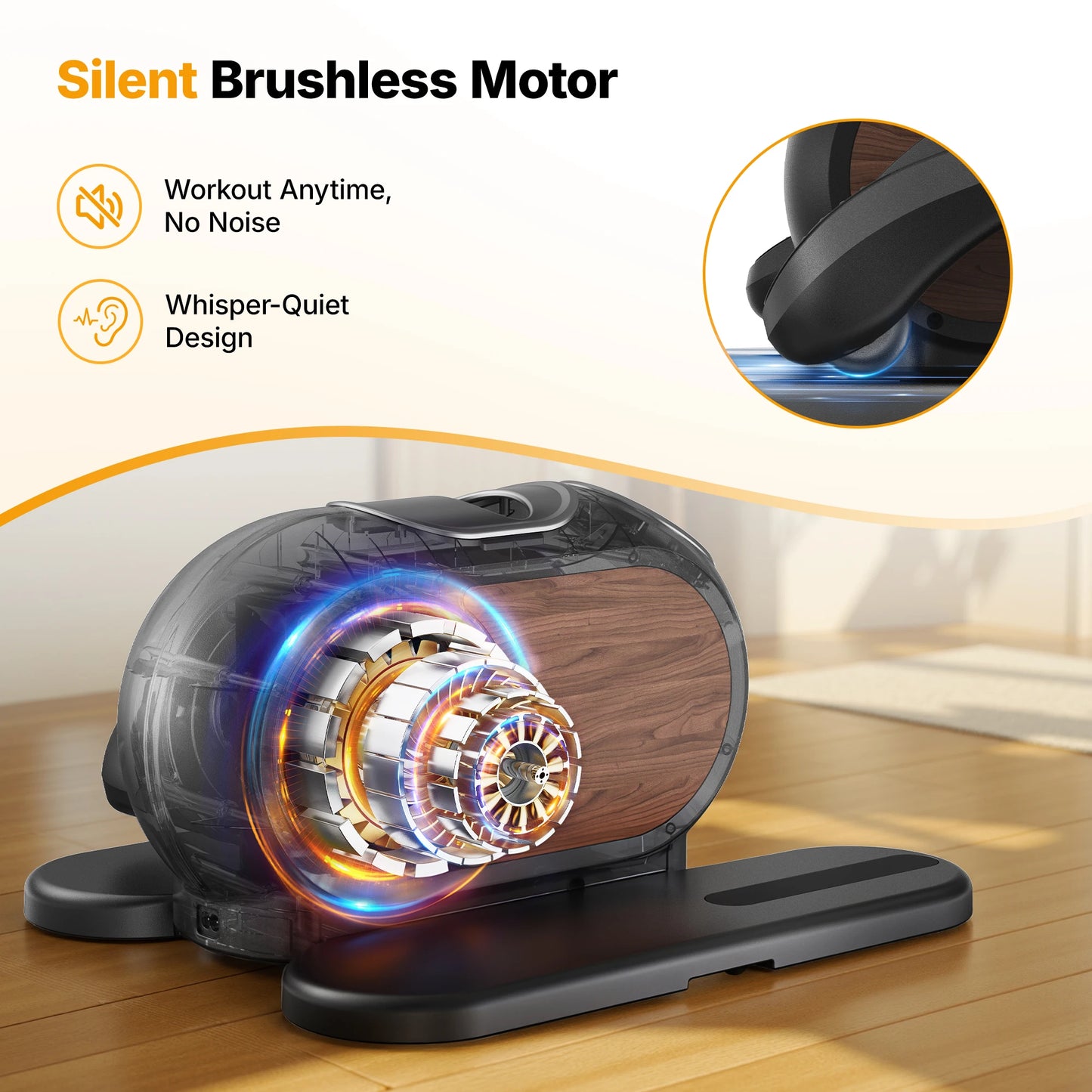 MERACH MERACH Under Desk Elliptical Electric Quiet LED Display  Pedal Exerciser with Remote & Touch Screen 12 Speed + 12 Auto Modes Heart Rate Monitor Portable Low Impact for Office Home Rehabilitation