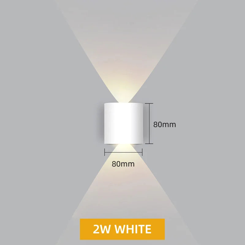 Aluminum LED Wall Lamp Waterproof IP65 Interior Wall Light Up and Down Outdoor Garden Lights Bedroom Living Room Stairs Lighting