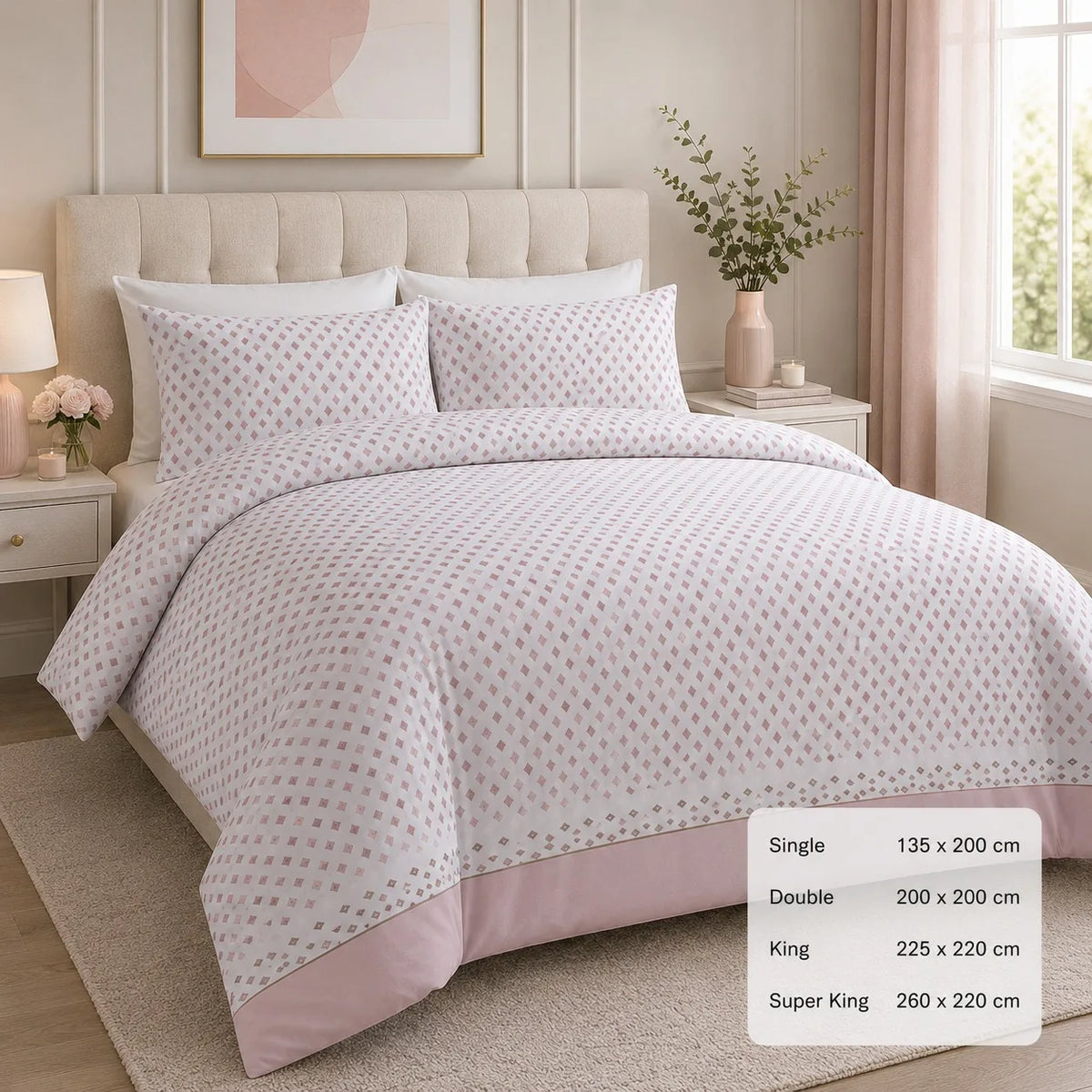 Luxury Printed Microfibre Duvet Cover Set with Pillowcase Soft Breathable Bedding Quilt Cover Single Double King Super King All Season