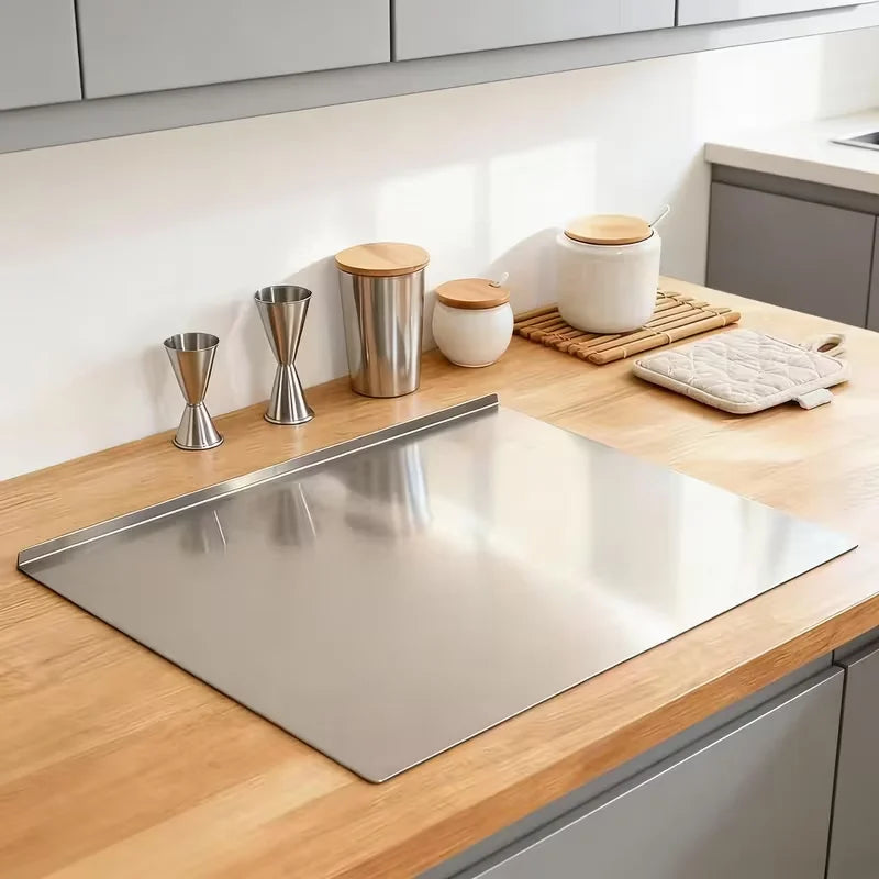 L-shaped Chopping Board Stainless Steel Large Size Doublesided Chopping Board Kitchen Tool Home Fruit Cutting And Kneading Panel