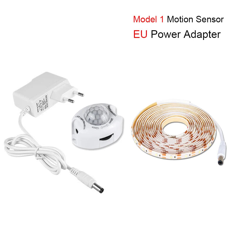 1-5m PIR Motion Sensor LED Strip Lights IP65 Waterproof DC 12V Diode Tape Auto On/Off Stairs Wardrobe Closet Kitchen Light