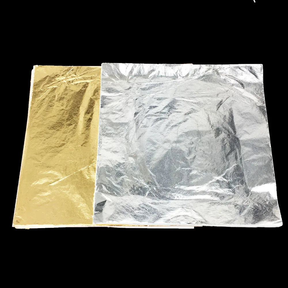 100pcs/pack Italian Imitation Gold Leaf color 2.0 Imitation Silver Leaf 16*16CM for Buddha gilding