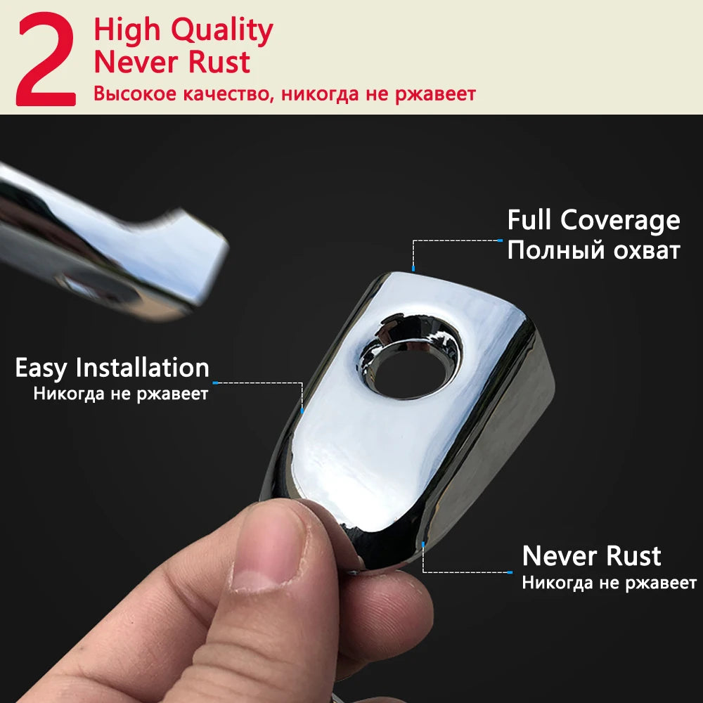 for Dodge Grand Caravan MK5 2008~2020 Chrome Door Handle Cover Trim Catch Set Car Styling Accessories 2009 2010 2011 2012 2013