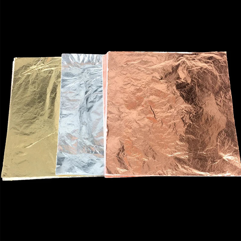 100pcs/pack Italian Imitation Gold Leaf color 2.0 Imitation Silver Leaf 16*16CM for Buddha gilding