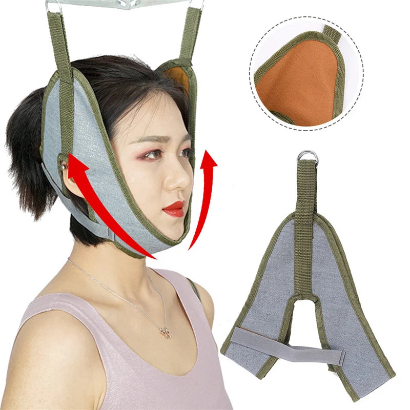 Hanging Cervical Traction Device Soft Neck Stretching Belt Pain Relief Metal Bracket Chiropractic Neck Traction Cushion