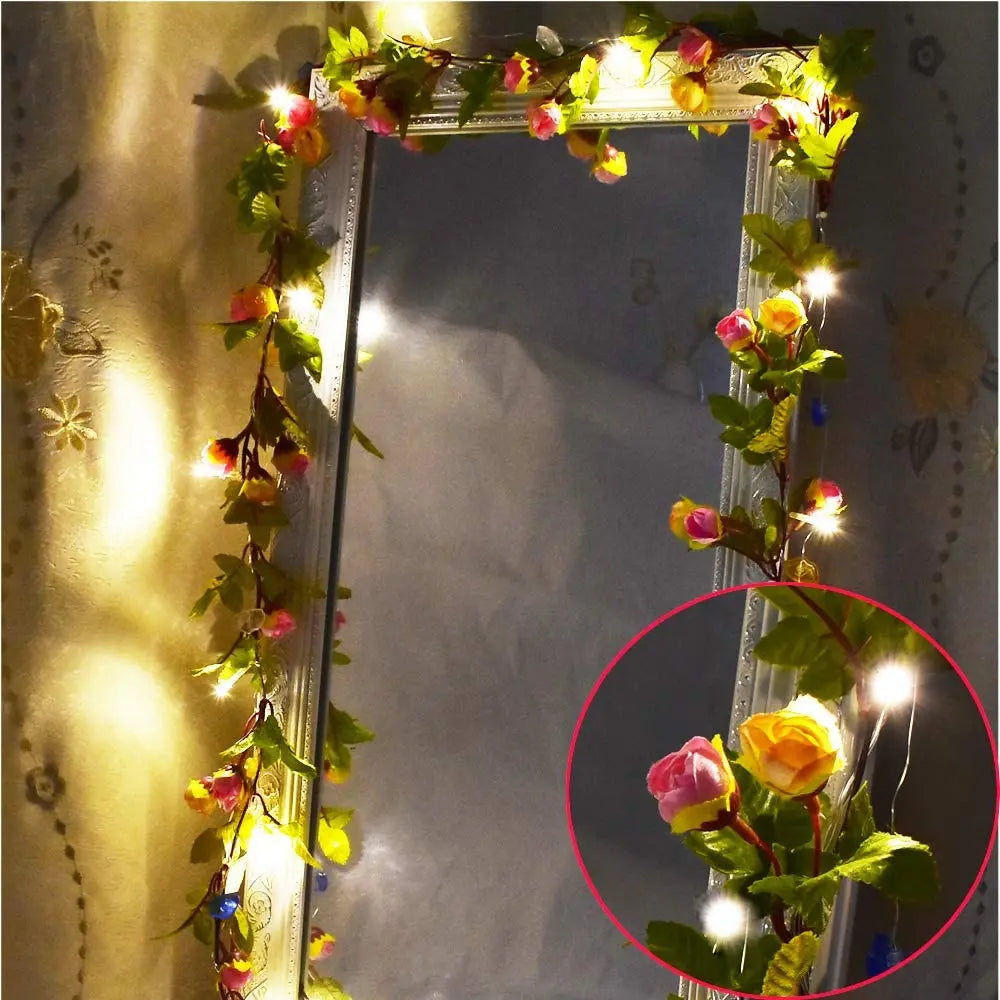 Artificial Ivy Garland Fake Plants Vine Hanging LED String Light Hanging for Home Garden Office Wedding Christmas Wall Decor