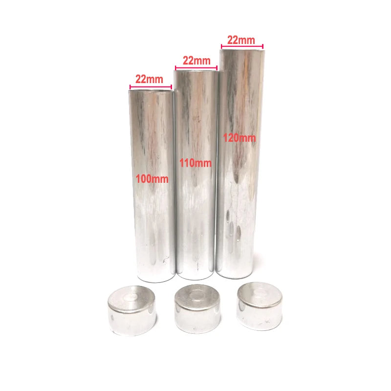 50PCS Dental Lab Aluminum Cartridge with Lip Acrylic Denture Inject Acrylic Work in Lab 3 Length 100mm, 110mm, 120mm