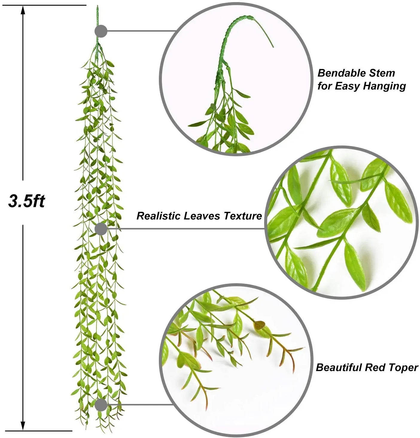 Artificial Ivy Garland Fake Plants Vine Hanging LED String Light Hanging for Home Garden Office Wedding Christmas Wall Decor