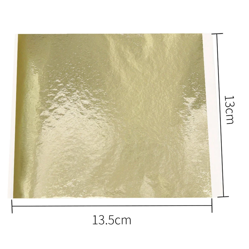 13x13.5cm Champagne Silver Foil Paper Gold Leaf Sheets in Arts Furniture Nail Decorations Paintings Gilding 100pcs Craft Paper