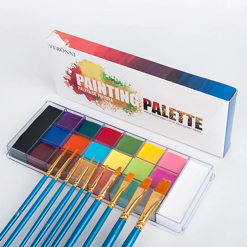 Paint Body Makeup Halloween Face Body Art 12/20 Colors Painting Kit with Brushes Safe Ingredient Available for Kid and Adult