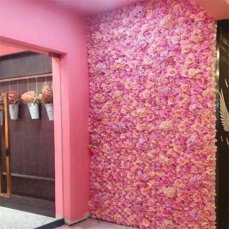 60X40cm Silk Rose Flower Wall Artificial Flowers DIY Wedding Wall Decor Photography Backdrops Hair Salon Background