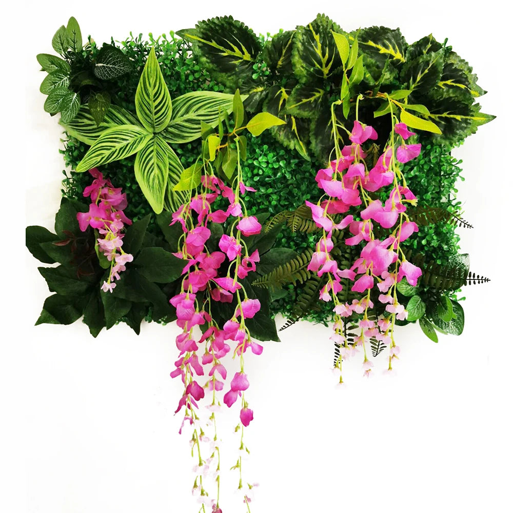 Wedding Party Decoration Artificial Flowers Wisteria Rose Decor Background Wall Hanging  Panel