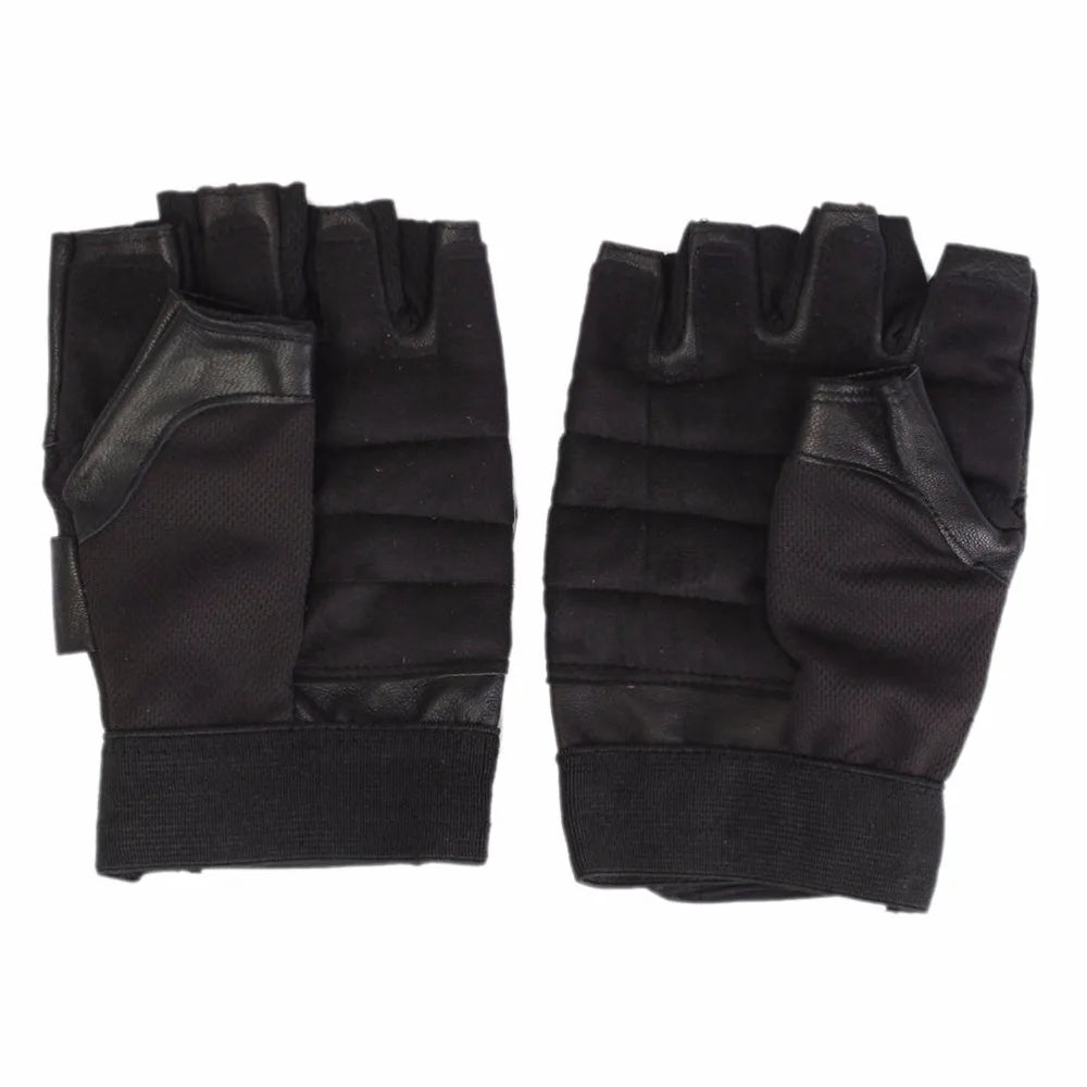 New 1Pair Men Black PU Leather Weight Lifting Gym Gloves Workout Wrist Wrap Sports Exercise Training Fitness Wholesale