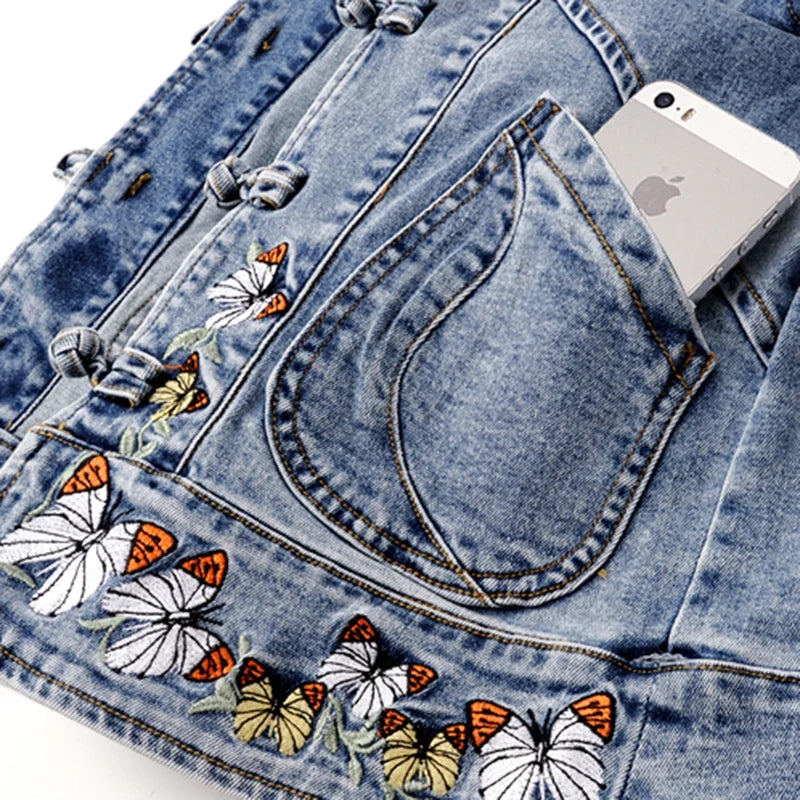 Spring 2026 New Embroidered Stretch Denim Jacket Women Short Jackets Cardigan Basic Jacket Fashion Female Jacket Trend