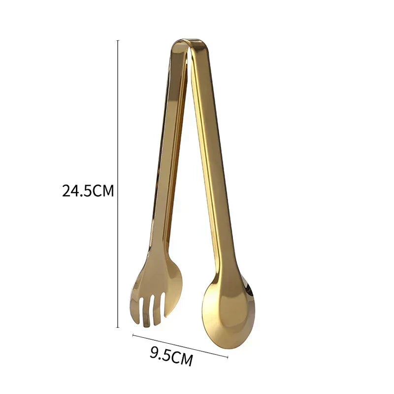 Gold Stainless Steel BBQ Tongs