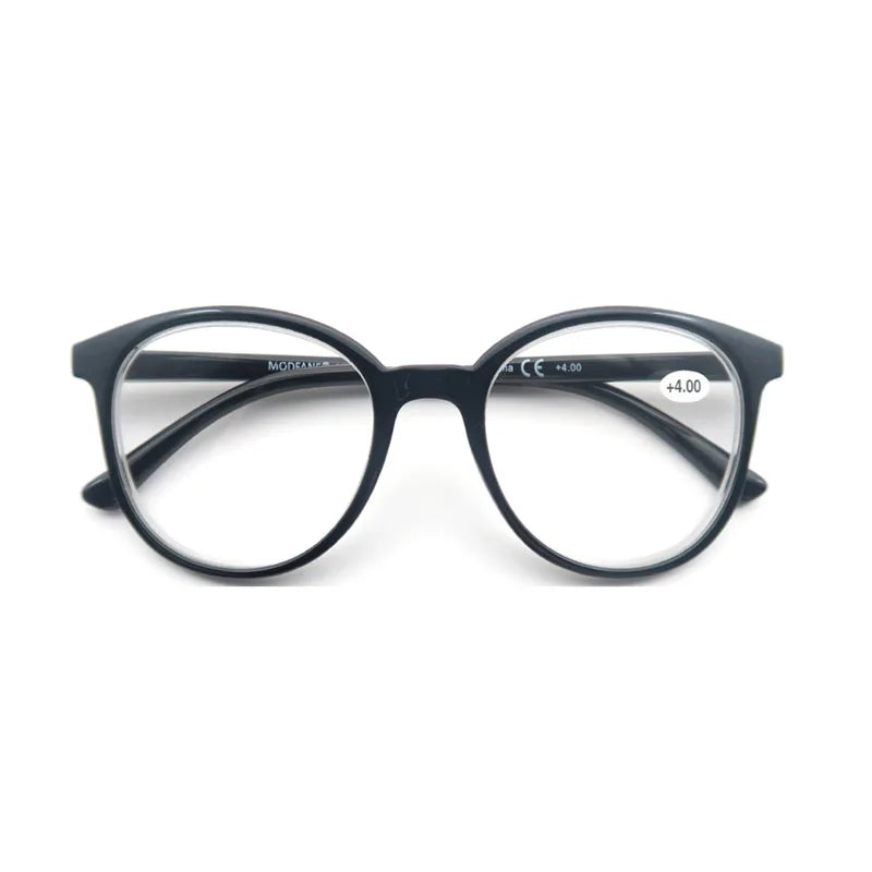 MODFANS Reading Glasses For Women and men,Classic Round Sunglasses Readers Frame with Spring Hinge Eyeglass Diopter+0.5 ~ +4.0