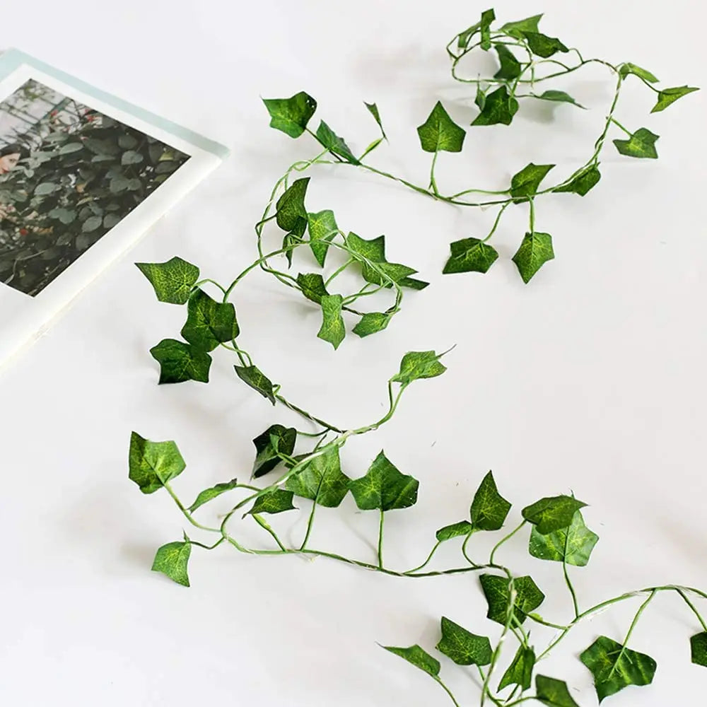 Artificial Ivy Garland Fake Plants Vine Hanging LED String Light Hanging for Home Garden Office Wedding Christmas Wall Decor