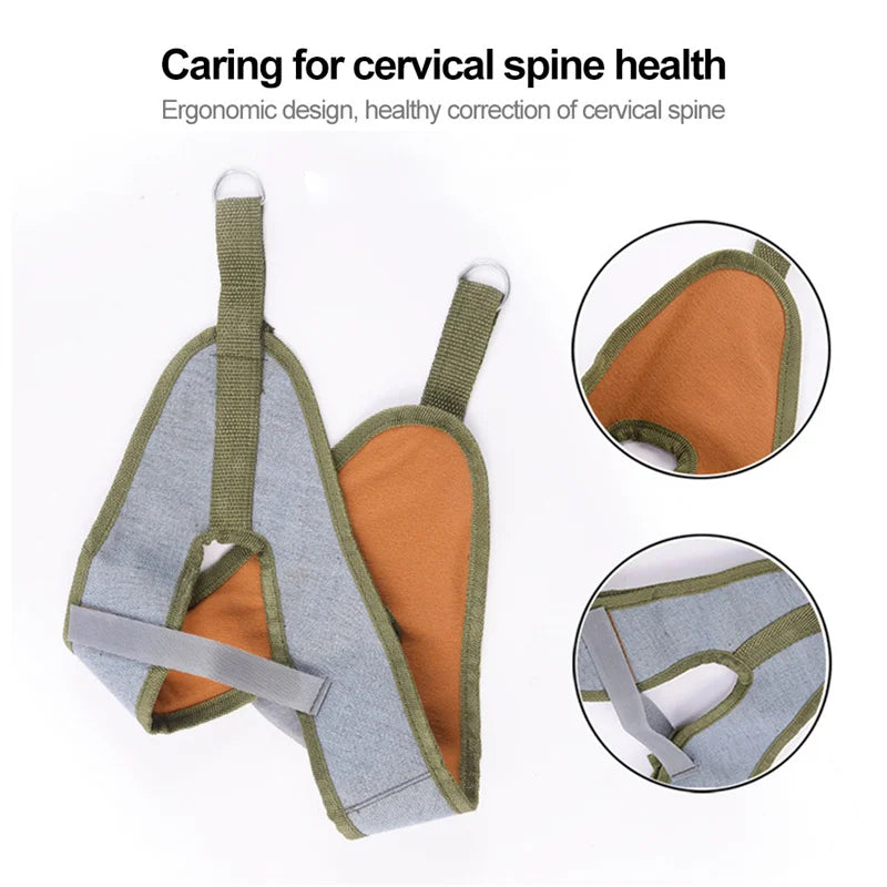 Hanging Cervical Traction Device Soft Neck Stretching Belt Pain Relief Metal Bracket Chiropractic Neck Traction Cushion