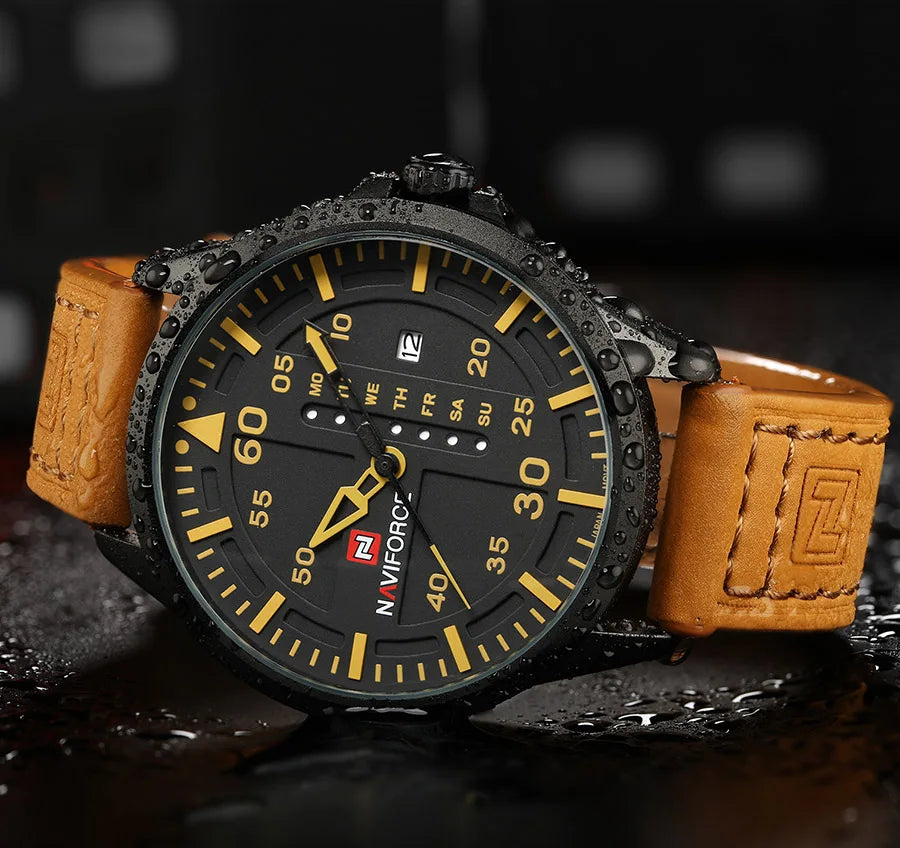 NAVIFORCE Luxury Brand Date Japan Movt Square Men Quartz Casual Watch Army Military Sports Watch Men Watches Male Leather Clock