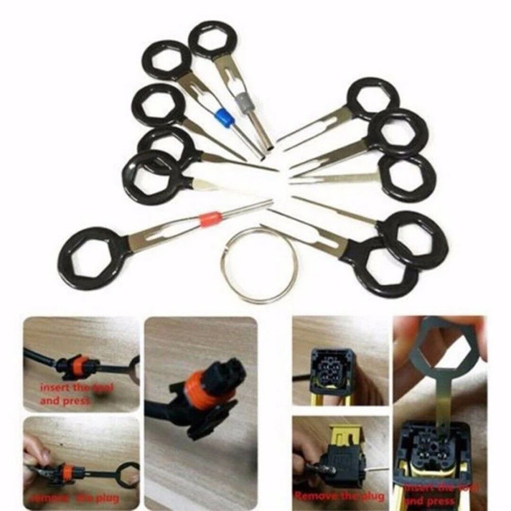 59Pcs/set Car Terminal Removal Kit Wiring Crimp Connector Pin Extractor Puller Terminal Repair Professional Tools