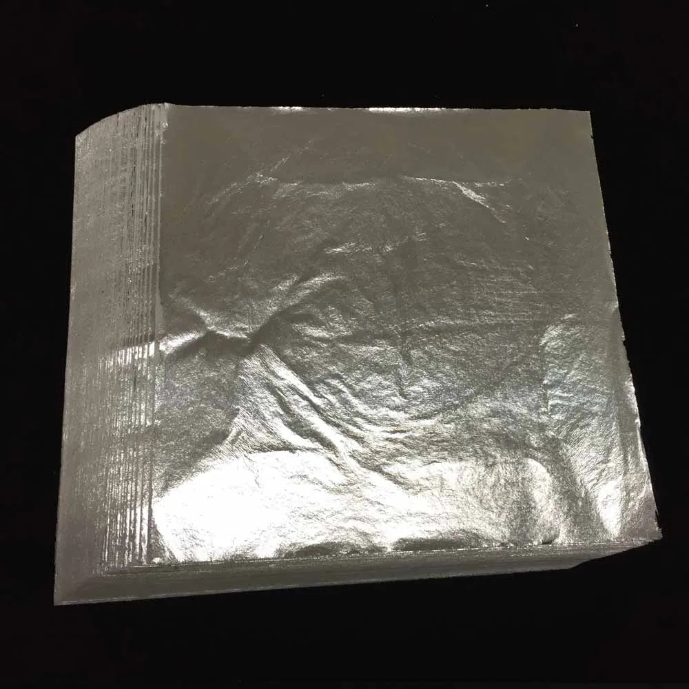 100pcs/pack Italian Imitation Gold Leaf color 2.0 Imitation Silver Leaf 16*16CM for Buddha gilding