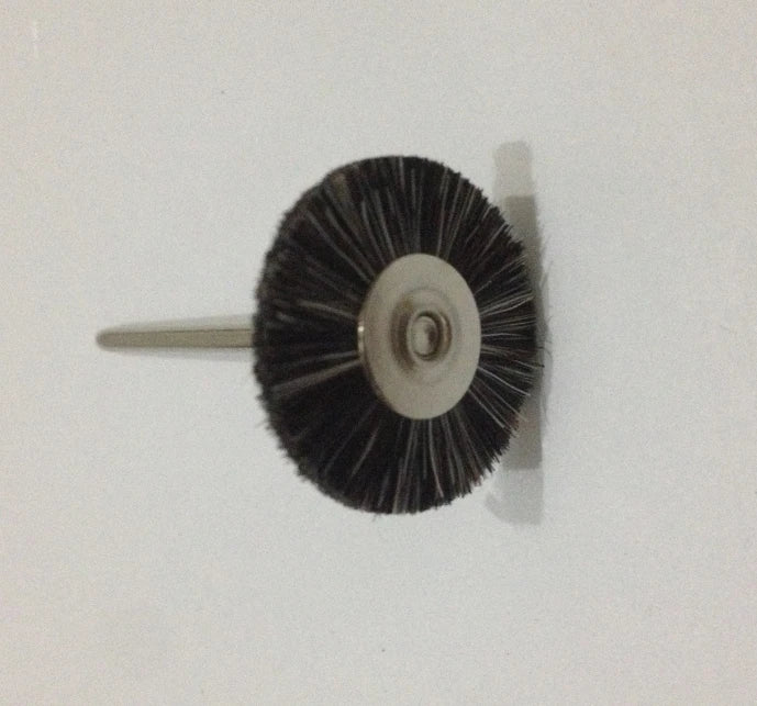 50 PCS Dental Polishing Tool 2.35mm Shank Black Wool Mounted Brush with Mandrel Handle for Dental Work Polishing Jewelry Buffing