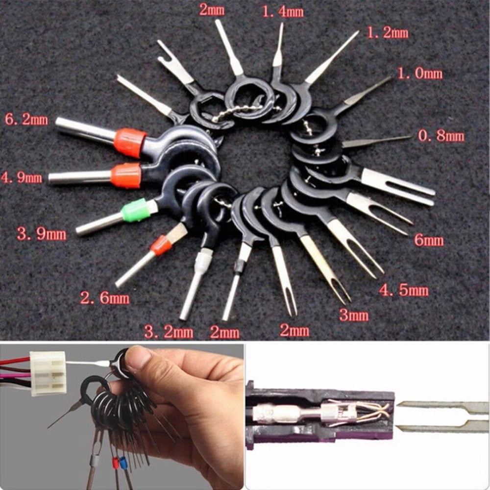 59Pcs/set Car Terminal Removal Kit Wiring Crimp Connector Pin Extractor Puller Terminal Repair Professional Tools