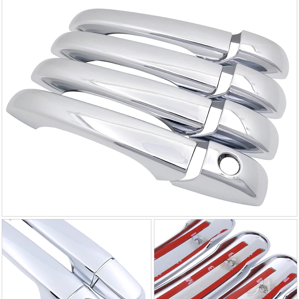 for Dodge Grand Caravan MK5 2008~2020 Chrome Door Handle Cover Trim Catch Set Car Styling Accessories 2009 2010 2011 2012 2013