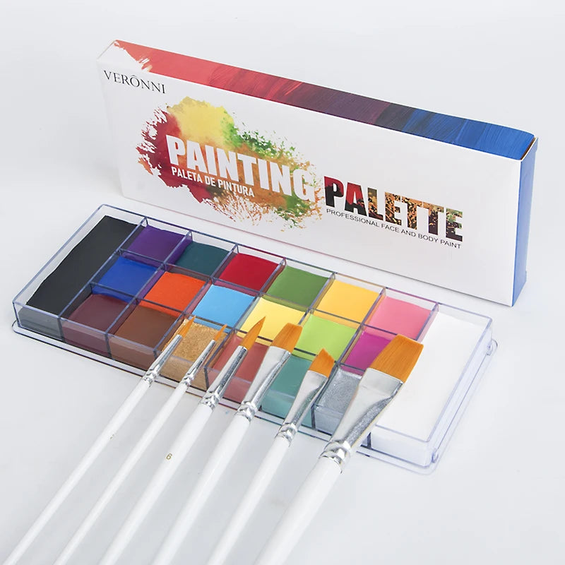 Paint Body Makeup Halloween Face Body Art 12/20 Colors Painting Kit with Brushes Safe Ingredient Available for Kid and Adult