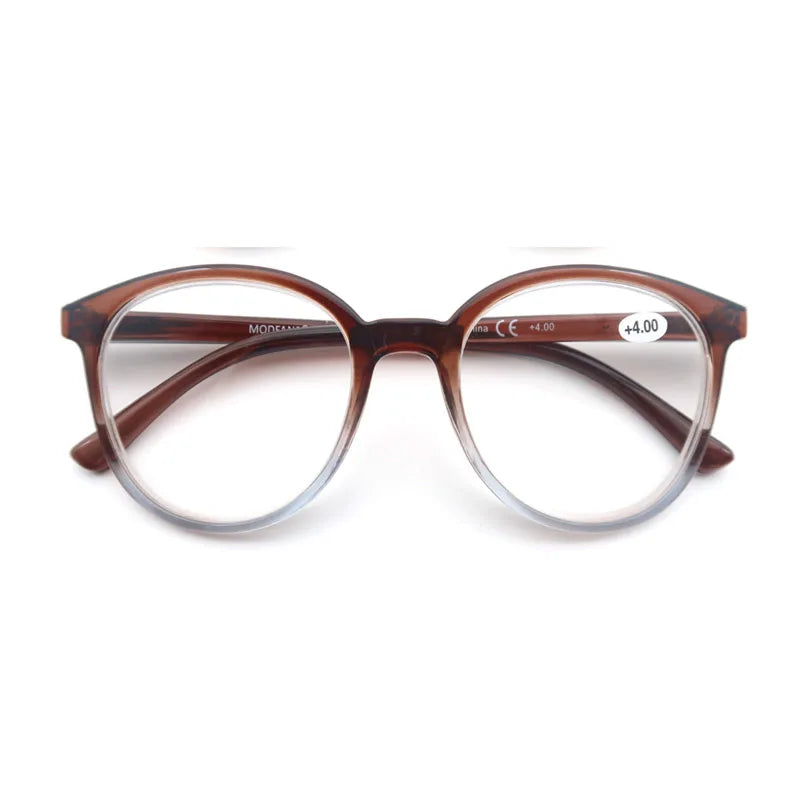 MODFANS Reading Glasses For Women and men,Classic Round Sunglasses Readers Frame with Spring Hinge Eyeglass Diopter+0.5 ~ +4.0