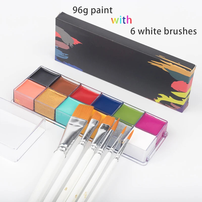 Paint Body Makeup Halloween Face Body Art 12/20 Colors Painting Kit with Brushes Safe Ingredient Available for Kid and Adult