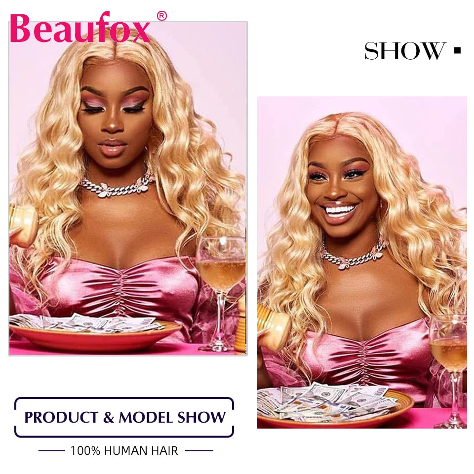 Beaufox 613 Blonde Bundles Malaysian Body Wave 1/3/4 Bundles Human Hair Honey Blonde Human Hair Bundles Remy Hair Extensions