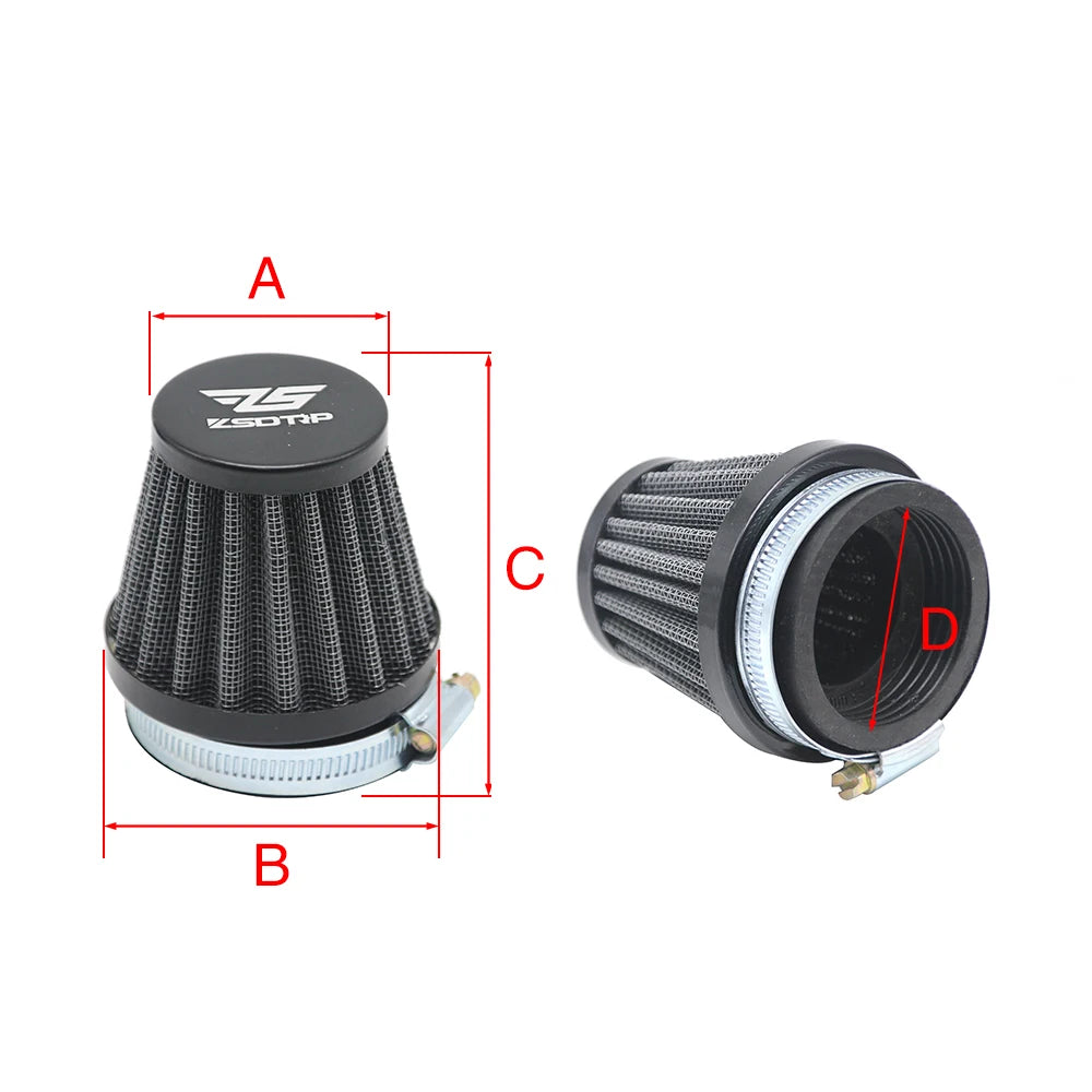 ZSDTRP Universal Motorcycle Carburetor Clamp-On Air Filter 35mm 38mm 42mm 45mm 50mm 55mm 58mm Inlet Tapered Cleaner