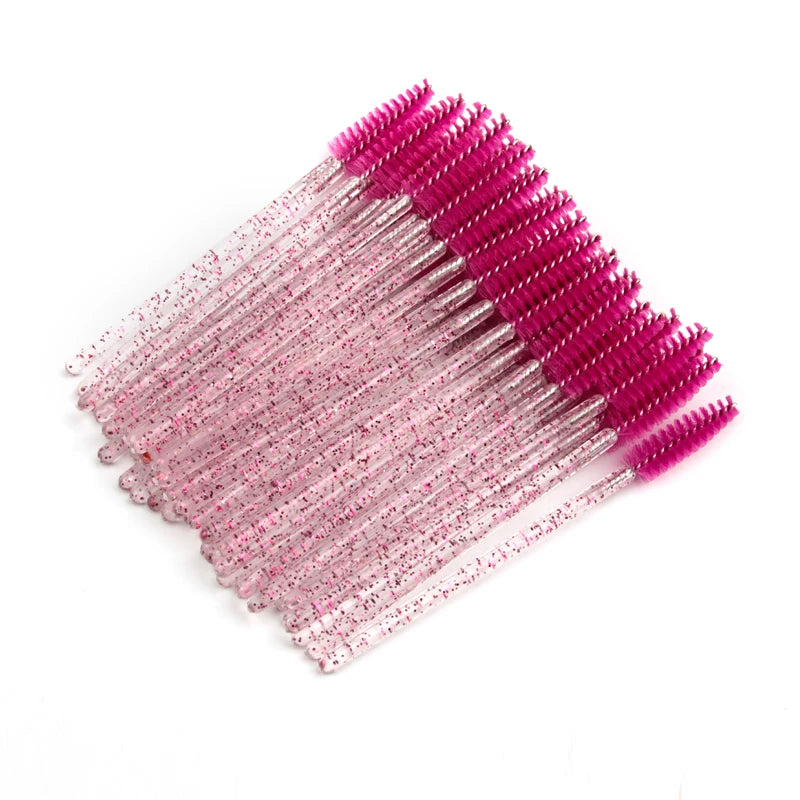 5/50 Pcs Crystal  Mascara Wands Eyelash Brush Spoolies For Eye Lash Extension Eyebrow And Makeup Crystal Makeup Tools