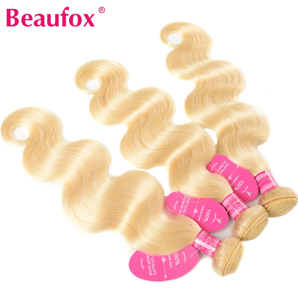 Beaufox 613 Blonde Bundles Malaysian Body Wave 1/3/4 Bundles Human Hair Honey Blonde Human Hair Bundles Remy Hair Extensions