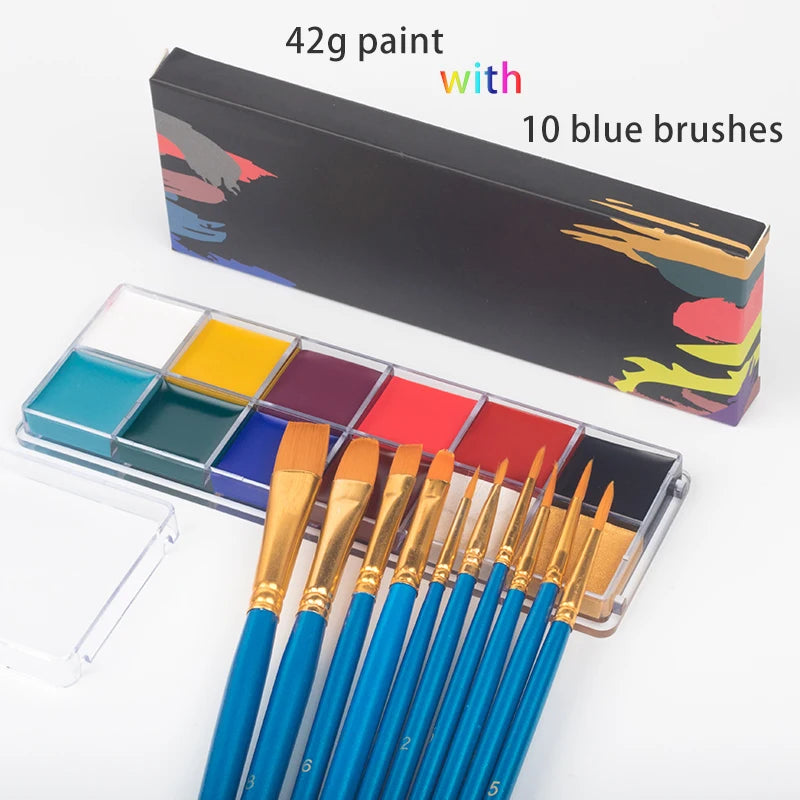 Paint Body Makeup Halloween Face Body Art 12/20 Colors Painting Kit with Brushes Safe Ingredient Available for Kid and Adult