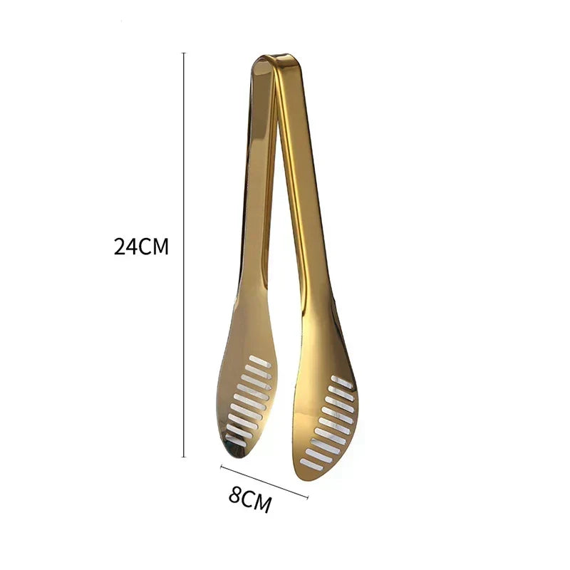 Gold Stainless Steel BBQ Tongs