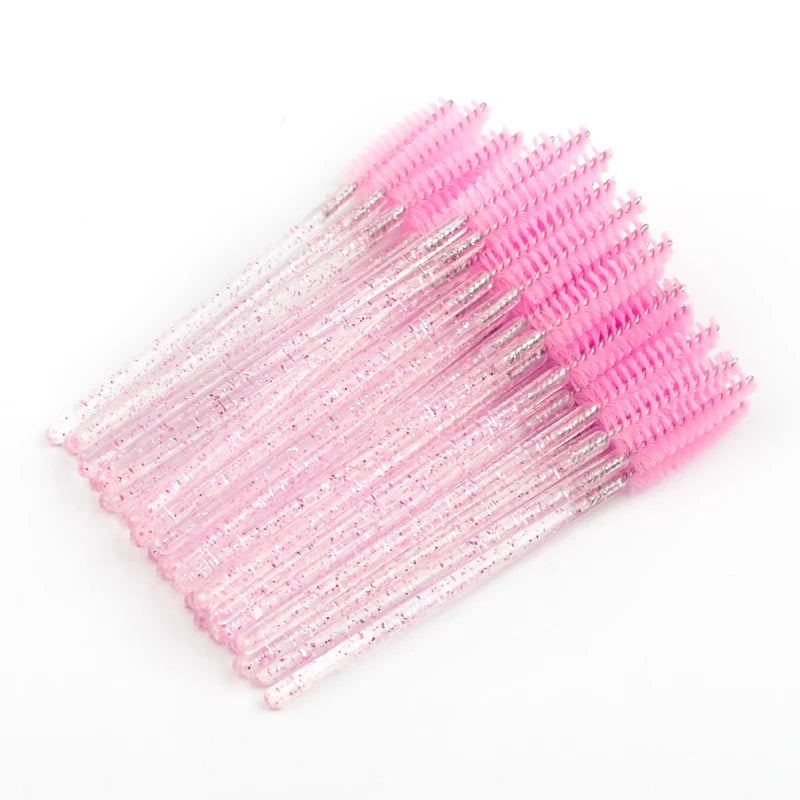 5/50 Pcs Crystal  Mascara Wands Eyelash Brush Spoolies For Eye Lash Extension Eyebrow And Makeup Crystal Makeup Tools