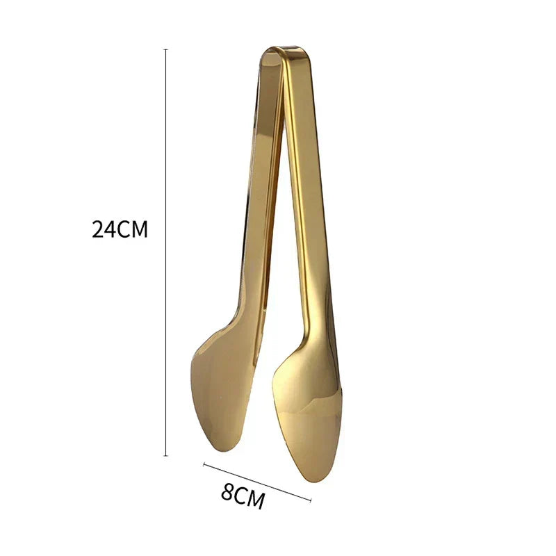 Gold Stainless Steel BBQ Tongs