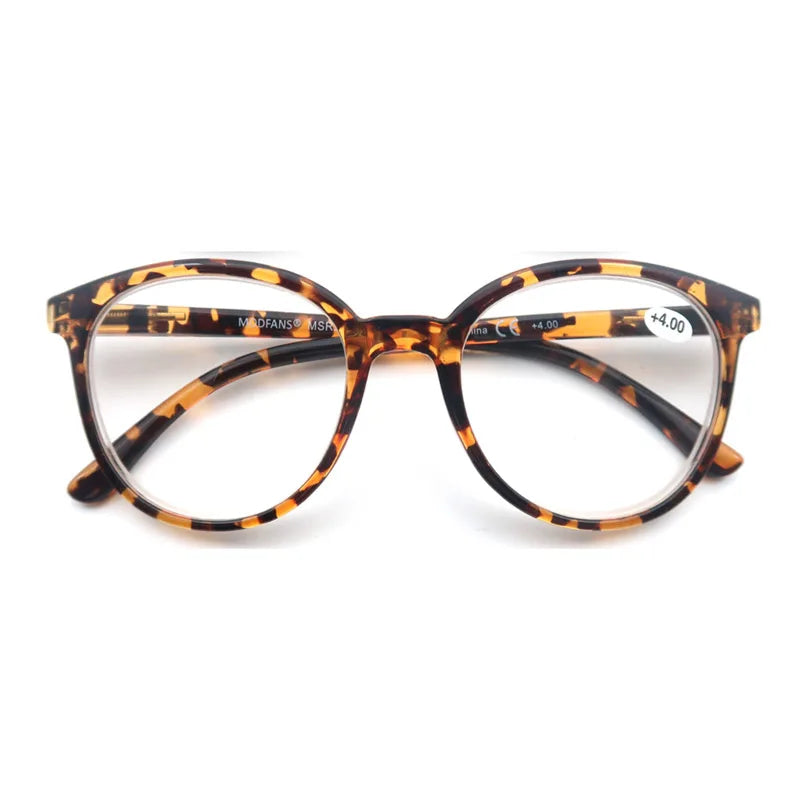 MODFANS Reading Glasses For Women and men,Classic Round Sunglasses Readers Frame with Spring Hinge Eyeglass Diopter+0.5 ~ +4.0