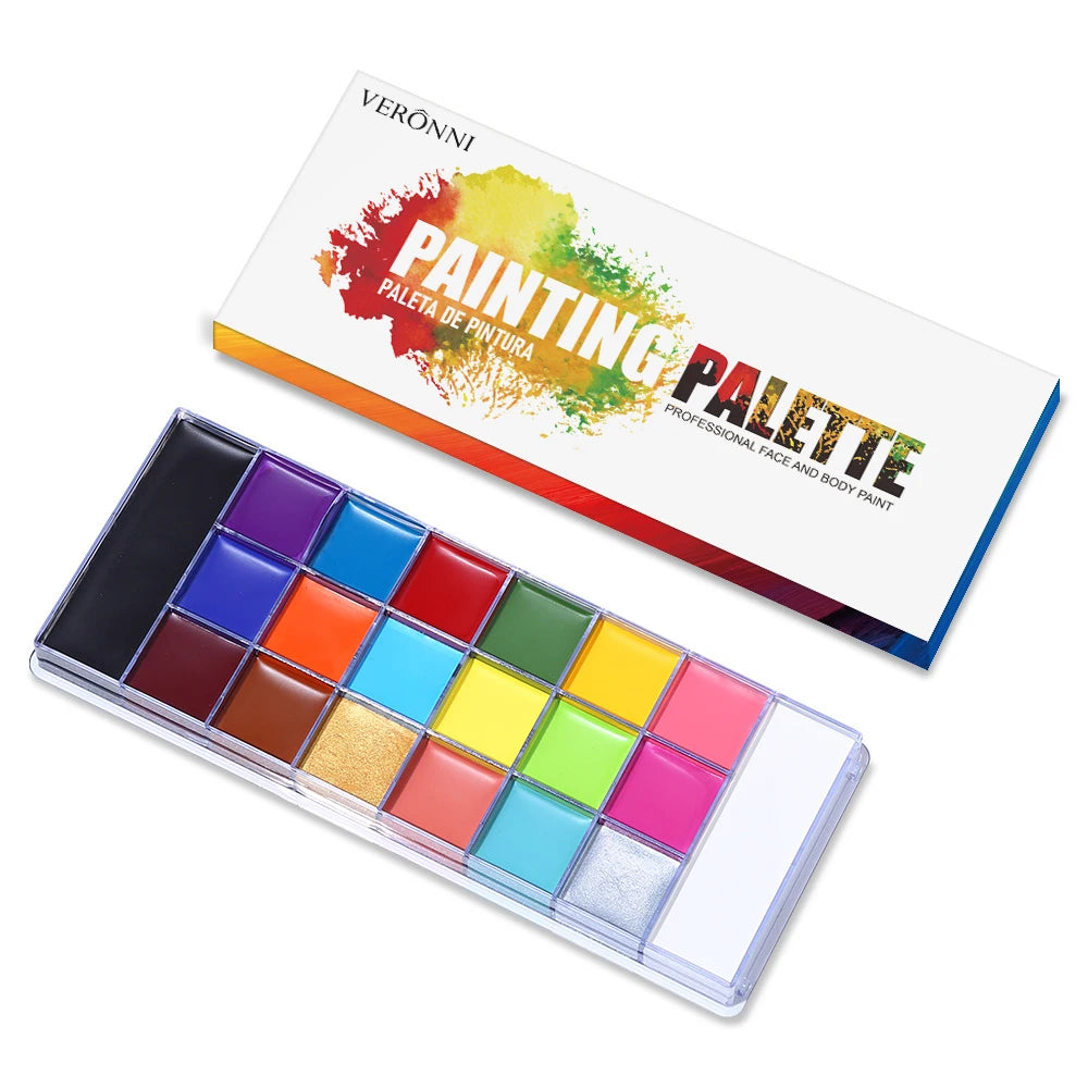 Paint Body Makeup Halloween Face Body Art 12/20 Colors Painting Kit with Brushes Safe Ingredient Available for Kid and Adult