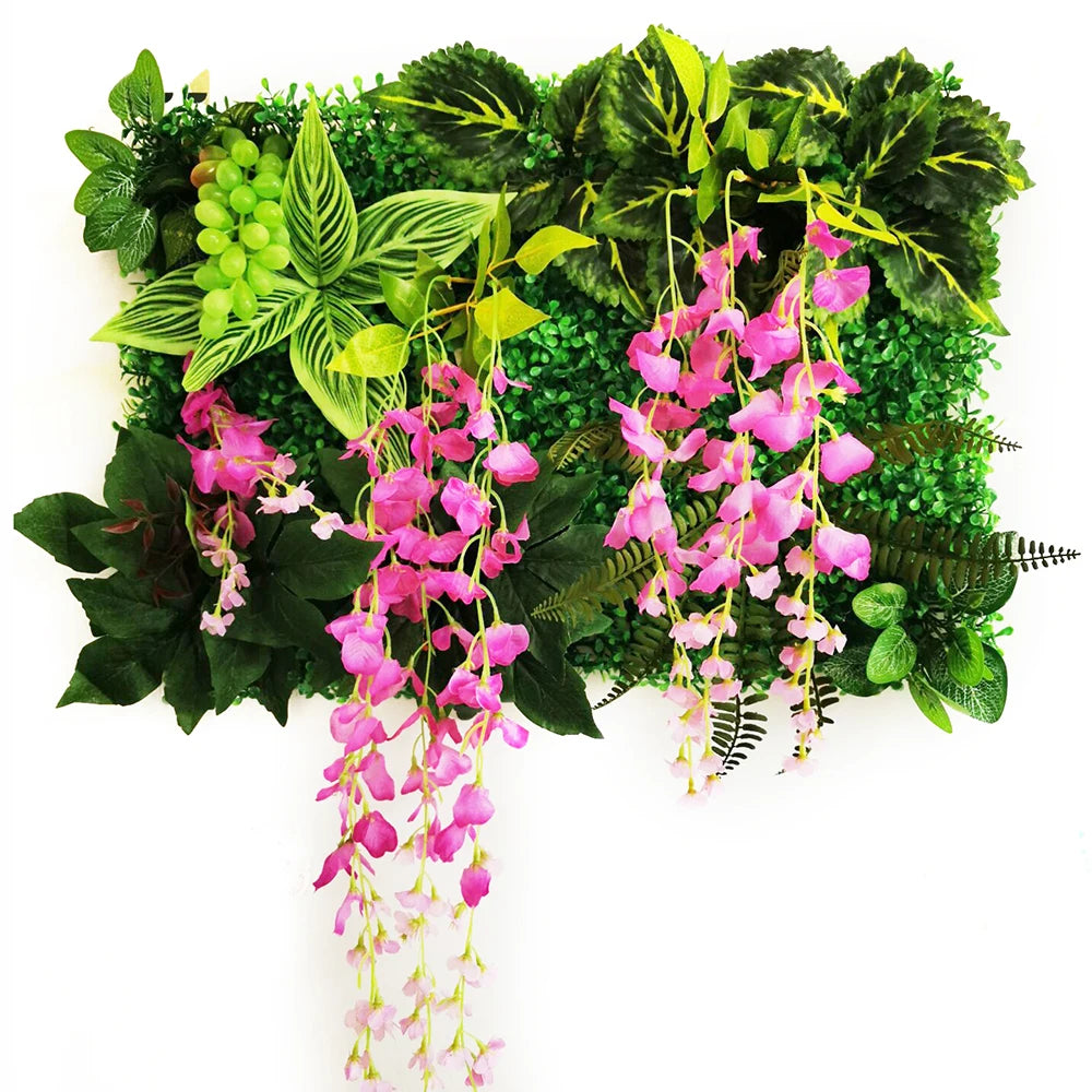 Wedding Party Decoration Artificial Flowers Wisteria Rose Decor Background Wall Hanging  Panel