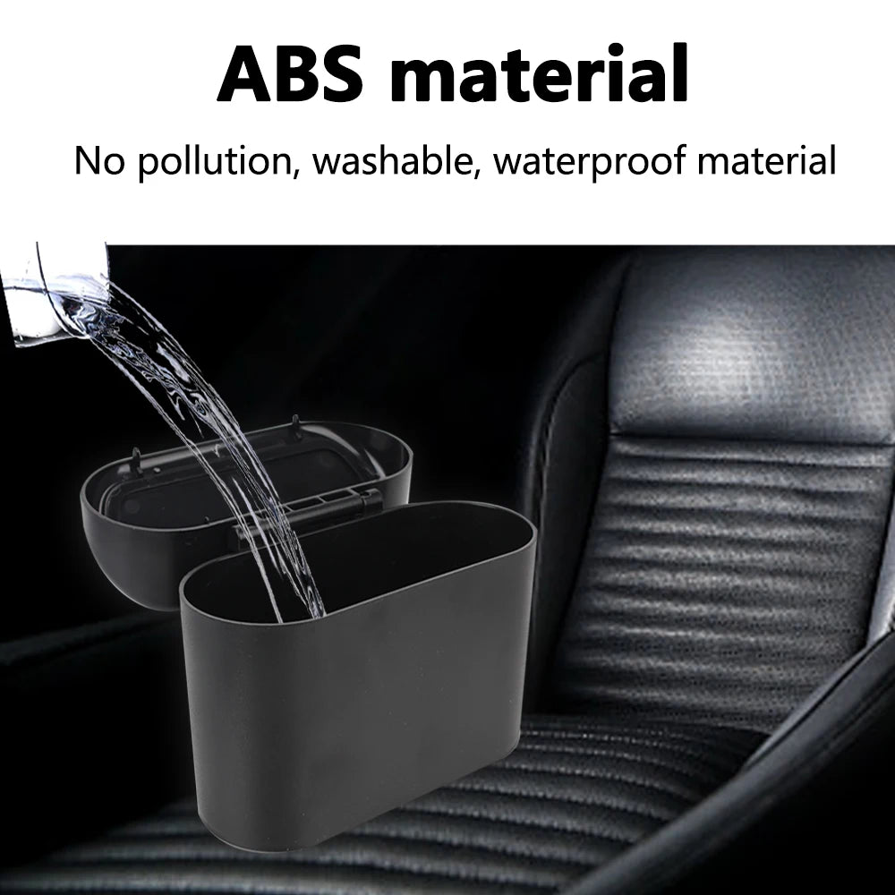 Storage Box Pressing Type Trash Can ABS Hanging Vehicle Garbage Dust Case Car Trash Bin
