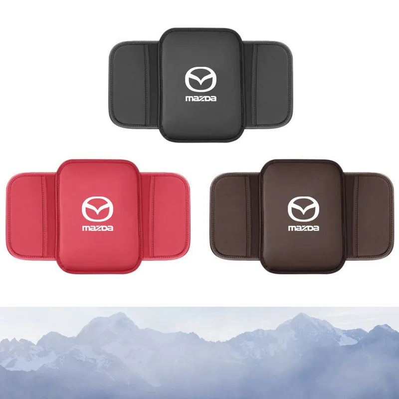 Leather Car Armrest Cushion With Storage Bag for Mazda 2 3 6 5 Atenza CX3 CX5 MX5 CX7 Axela CX30 CX90 CX60 Auto Accessories