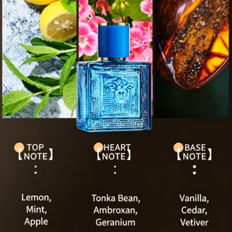 Luxury 3Pcs Men Perfume Gift Set Woody Citrus Ocean Scent Long Lasting Eau de Toilette Portable Travel Spray Present For Dating Office Holiday Birthday