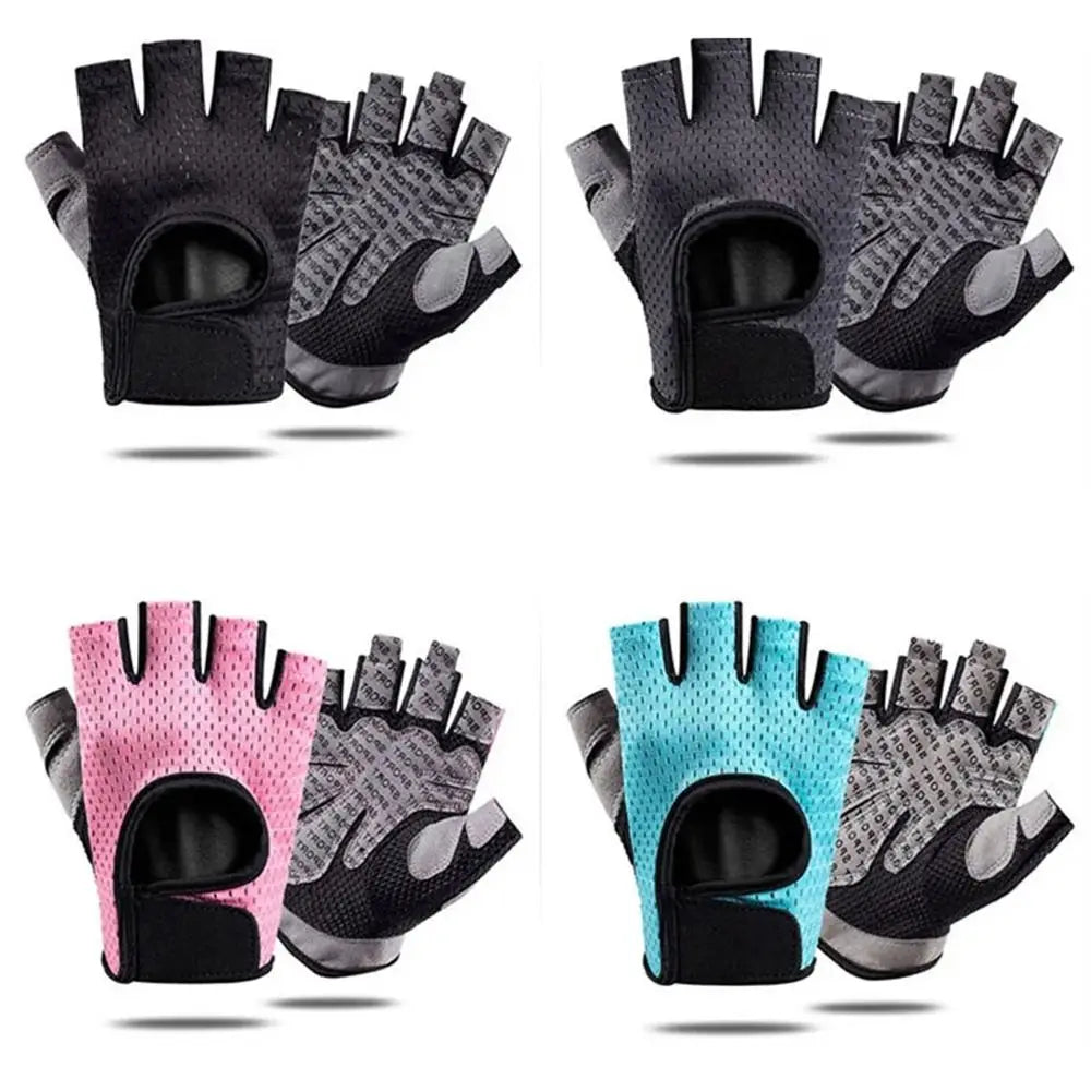 Breathable Weight Lifting Gloves Curved Open Back Shockproof Cycling Motorcycle Gloves Wearproof Non-Slip