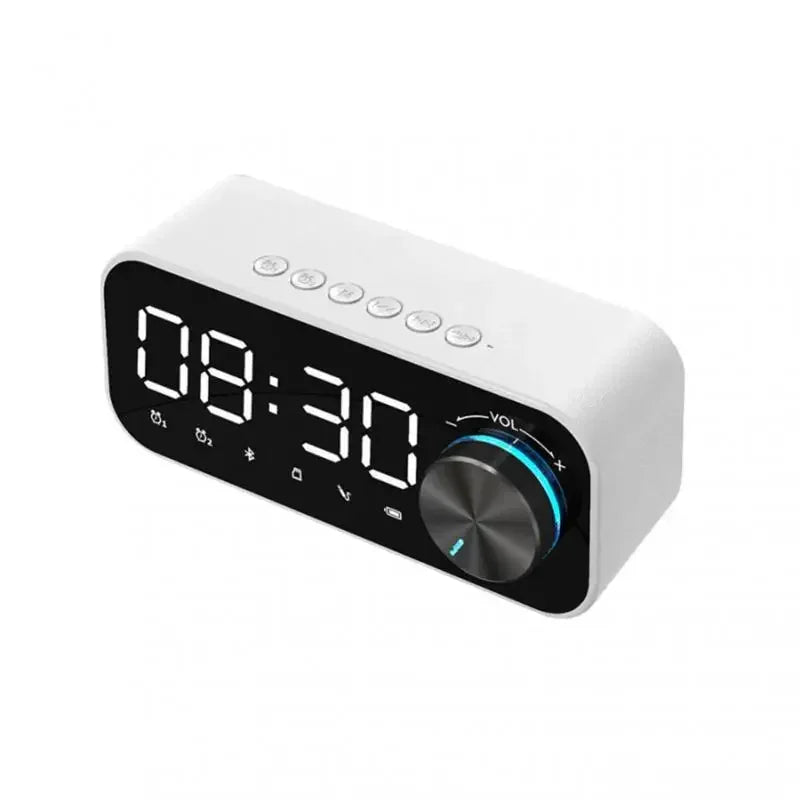 MP3 Alarm Clock, FM Radio, and Multifunction Music Player Wireless Bluetooth Speaker LED Display, Stereo Bass Bluetooth Speaker