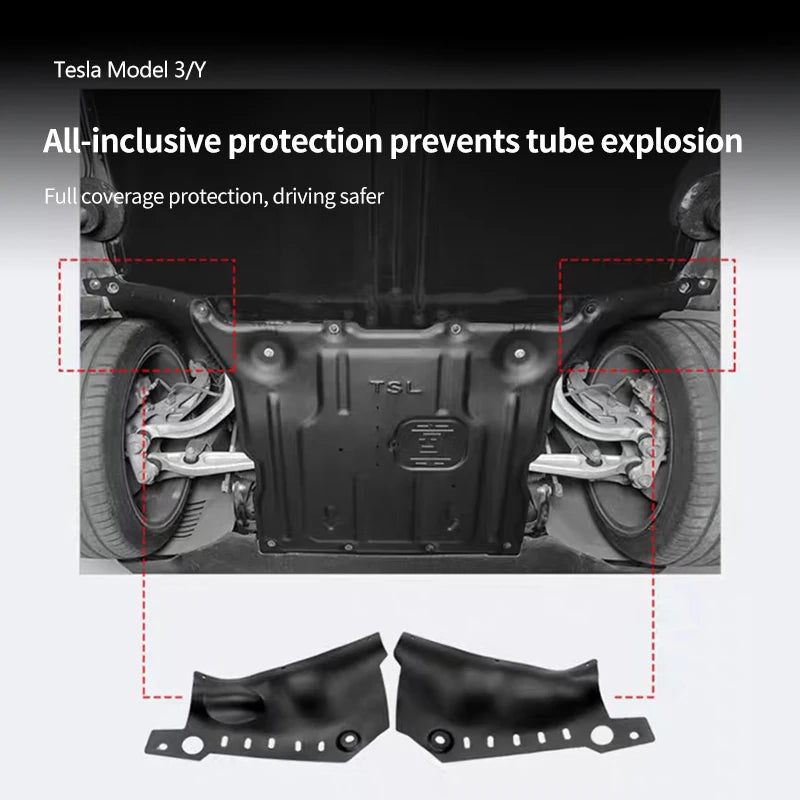 Car Chassis Coolant Pipe Guard Lower Guard Plate Chassis Protection Cooling Duct Cover For Tesla Model 3 Model Y Car Accessories