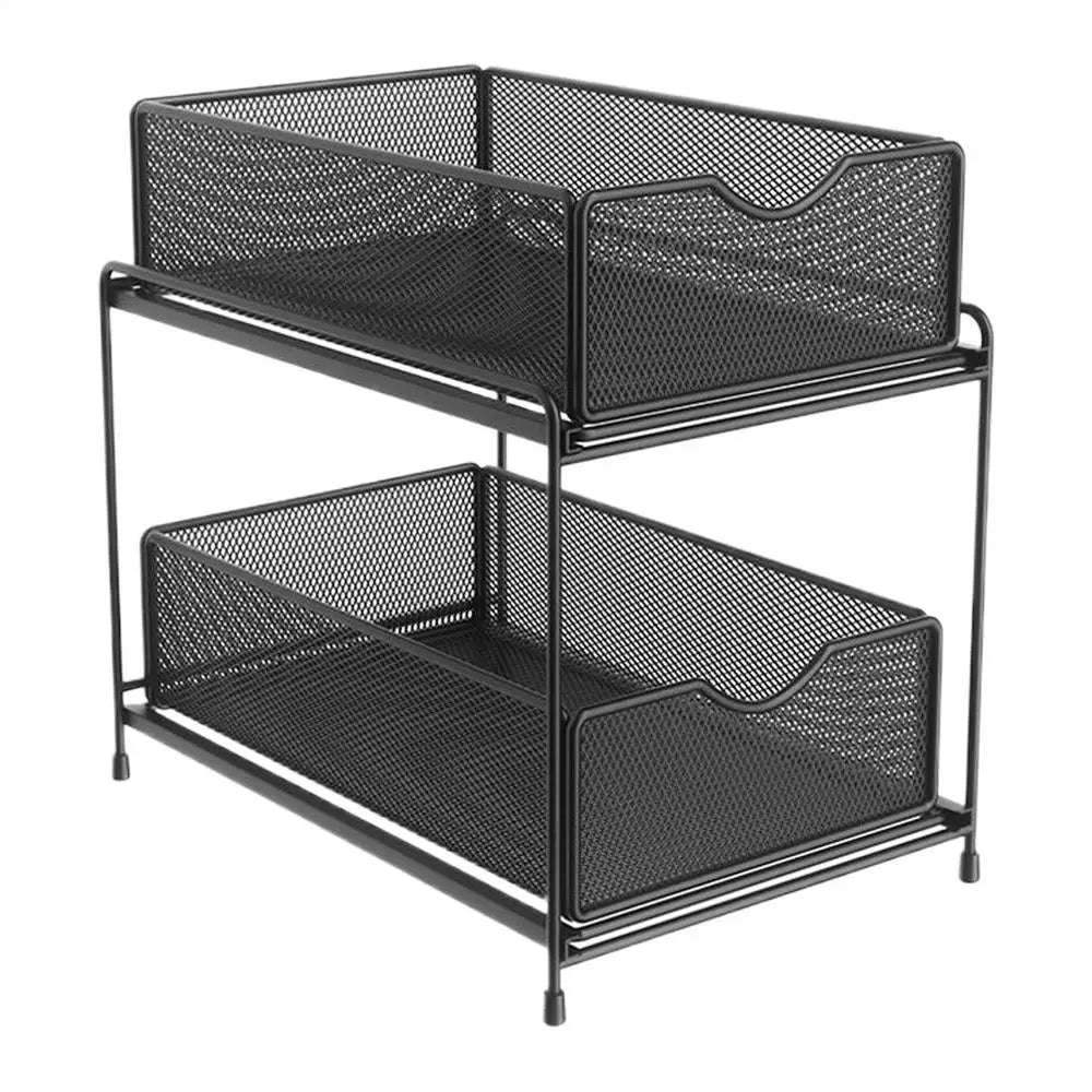 Under Sink Organizer and Storage Kitchen Organization Rack with Sliding Cabinet Drawers Multi-Purpose Storage Shelf Holder