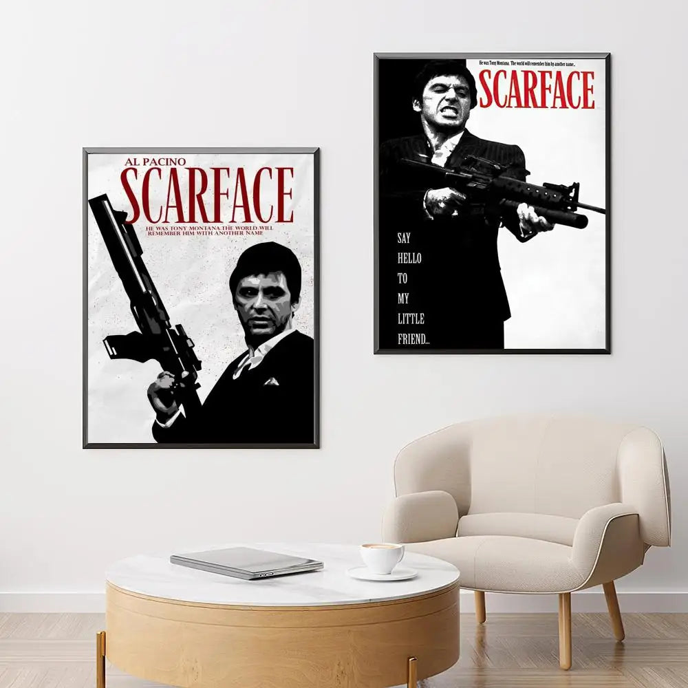 Movie S-Scarface Poster HD Versatile Waterproof Wall Decor Self Adhesive Perfect for Any Room & Ideal Gift